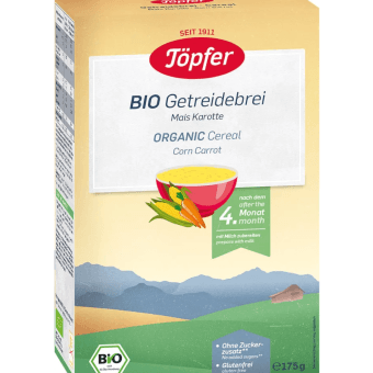 TOPFER каша кукурузная с морковью с 4 мес.,экологическая, 175 г