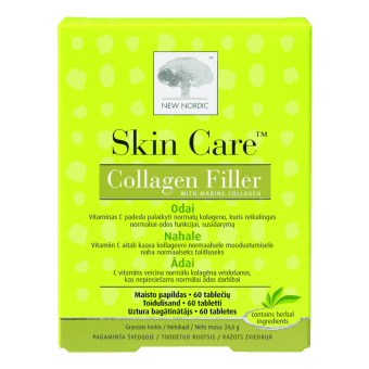 NEW NORDIC tabletes SKIN CARE COLLAGEN FILLER, 60 gab.