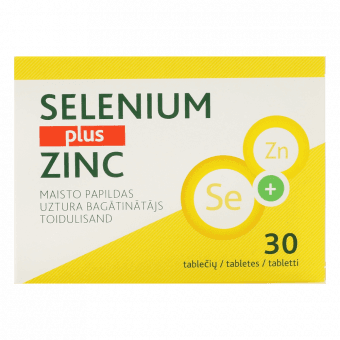 SELENIUM PLUS ZINC tabletes, 30 gab.