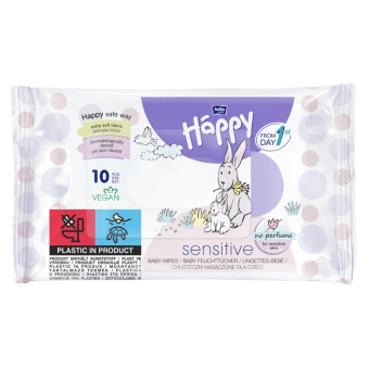 HAPPY mitrās salvetes SENSITIVE, 10 gab.