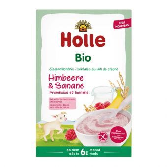 HOLLE каша на козьем молоке с малиной и бананом, BIO, 200 г