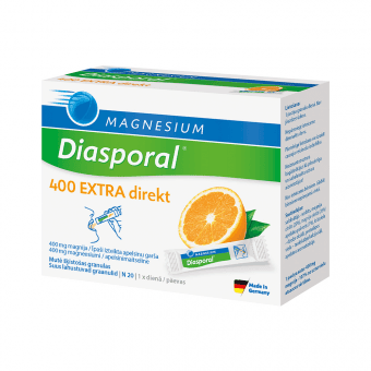 MAGNESIUM DIASPORAL 400 EXTRA DIREKT granulas, 20 paciņas