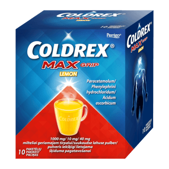 COLDREX MAXGRIP LEMON 1000 мг/10 мг/40 мг порошок, N10