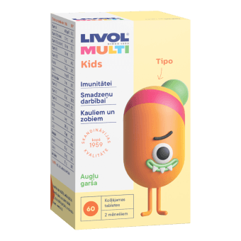 LIVOL MULTI KIDS (AUGĻU GARŠA) košļājamās tabletes, 60 gab.