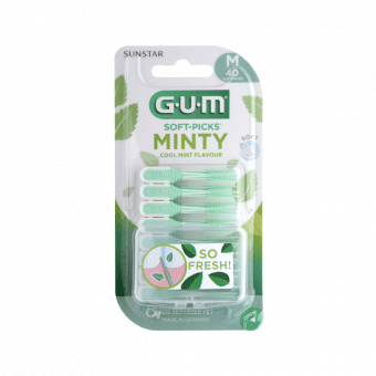 GUM zobu bakstāmie kociņi ar piparmētru SOFT PICKS COMFORT FLEX, 40 gab.