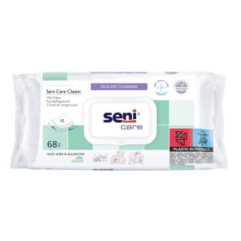 SENI aloe mitr.salvetes ar vāciņu CARE CLASSIC XL, 68 gab.