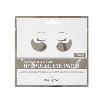 BEAUUGREEN maska acu zonai SEA CUCUMBER & BLACK HYDRO-GEL PATCH, 1 pāris