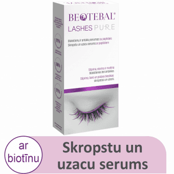 BEOTEBAL skropstu un uzacu serums LASHES PURE, 3 ml