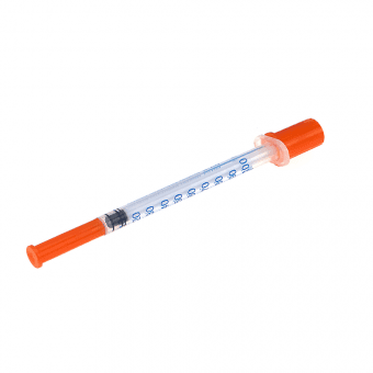 Insulīna šļirce ar adatu, 1 ml