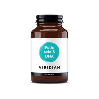 VIRIDIAN Folic Acid & DHA, 90 капсулы