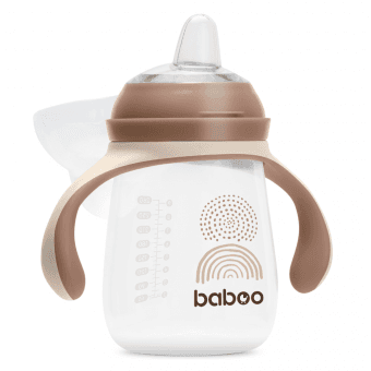 BABOO Ūdens pudele ar silikona snīpi, 6+ mēneši AU NATURALE, 260 ml