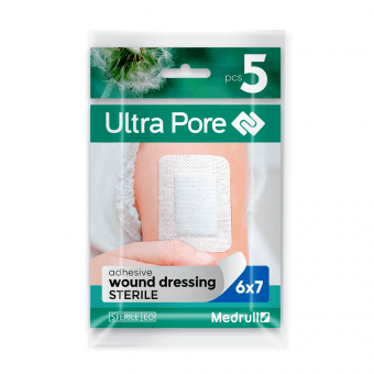 MEDRULL absorbējošs brūču pārsējs ULTRA PORE, 6x7 cm, 5 gab.
