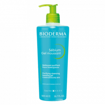 BIODERMA putojošs gels taukainai vai kombinētai ādai SEBIUM GEL MOUSSANT, 500 ml
