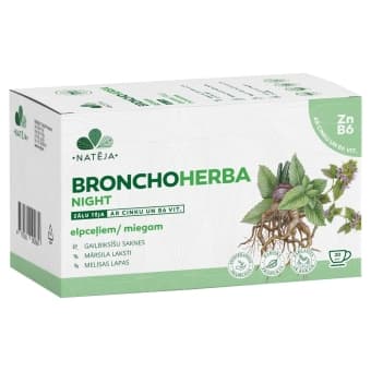 NATĒJA травяной чай BRONCHOHERBA NIGHT, 20 пакетики