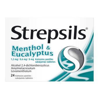 STREPSILS MENTHOL & EUCALYPTUS сосательные таблетки 1,2 мг/0,6 мг/8 мг,  N24