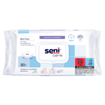 SENI CARE mitrās salvetes ar vāciņu, 80 gab.