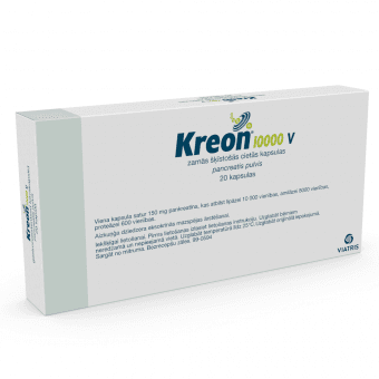 KREON 10 000 V zarnās šķīstošās cietās kapsulas, N20