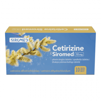 CETIRIZINE Siromed 10mg apvalkotās tabletes, N10