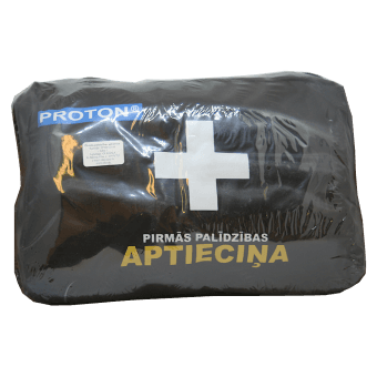 Pirmās palīdzības aptieciņa transportlīdzeklim (soma), 1 gab.