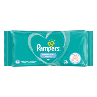 PAMPERS mitrās salvetes FRESH CLEAN, 52 gab.