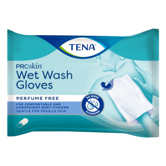 TENA mitrie cimdi mazgāšanai WET WASH GLOVE, 8 gab.