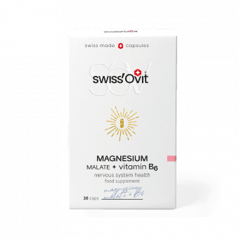 SWISS OVIT MAGNESIUM MALATE 150мг + VIT. B6, 30 капсулы