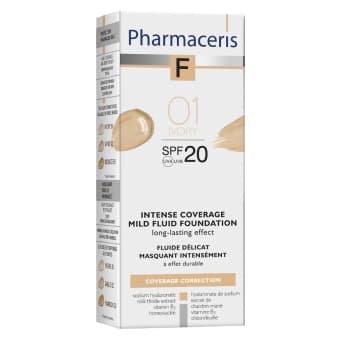PHARMACERIS F intensīvi pārklājošs tonālais krēms, SPF 20, 01 IVORY, 30 ml