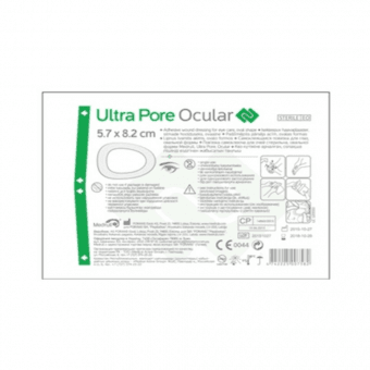 MEDRULL pašlīmējošs pārsējs acīm ovālas formas sterils ULTRA PORE, 5,7x8,2cm, 1 gab.