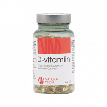 NATURA MEDIA VITAMĪNS D3 4000 IU, 200 kapsulas