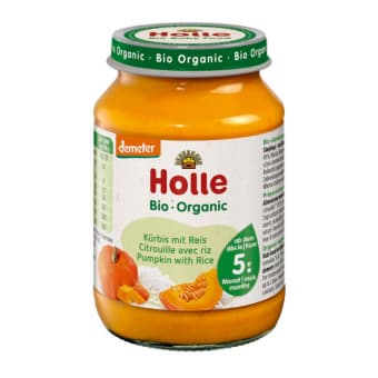 HOLLE пюре из тыквы и риса с 5 мес., BIO, 190 г
