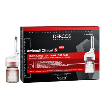 VICHY ampulas vīriešiem pret matu izkrišanu AMINEXIL, 6 ml