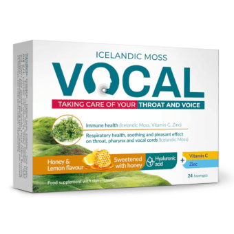 VOCAL пастилки со вкусом лимона и меда, 24 шт.