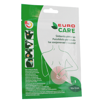EURO CARE pašsildošs plāksteris 10x13 cm, 1 gab.
