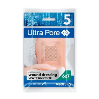 MEDRULL ūdensnoturīgs brūču pārsējs ULTRA PORE, 6x7 cm, 5 gab.