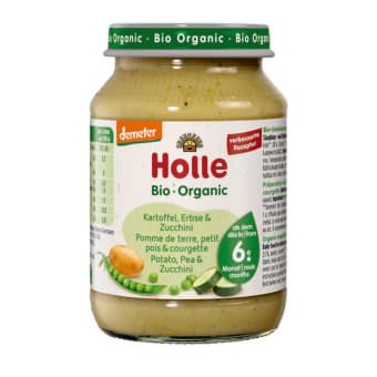 HOLLE пюре из картофеля, гороха и кабачков с 6 мес., BIO, 190 г
